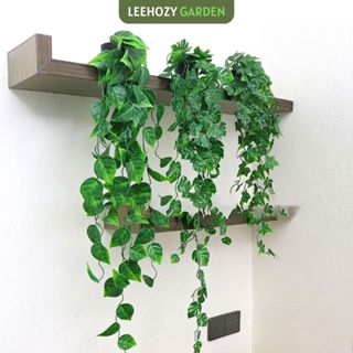 Dây Leo Giả Kèm Chậu, Cây Lá Rũ Trang Trí Kệ ,Cây Giả Để Bàn, Trang Trí Nhà Cửa