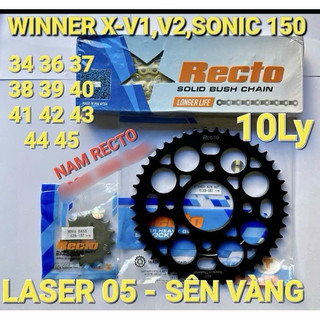 Nhông sên dĩa Winner x,v1,v2,Sonic 150 sên vàng 10ly recto