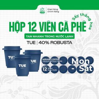 Cà phê sấy thăng hoa mirabi - hoà tan trong nước lạnh - hộp 12 viên xanh