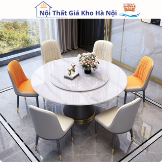 Bộ Bàn Ăn Tròn 2 Mặt Đá + ghế Monet không tay Nhập khẩu cao cấp