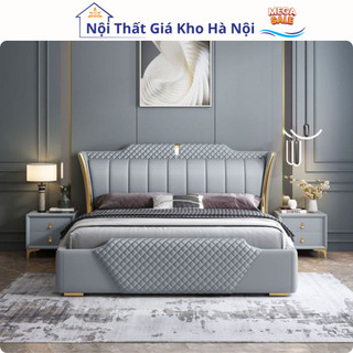 Giường bọc da cao cấp phong cách bắc âu hiện đại mk04