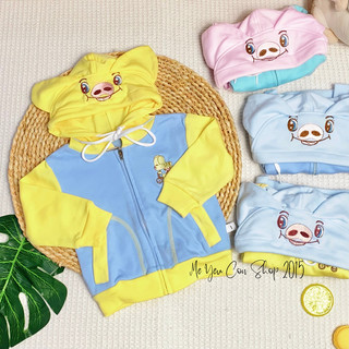 (5-13kg) Áo Khoác Có Nón Hình Heo Dễ Thương Chất Cotton Mềm Mịn, Dày Dặn Cho Bé - Miatop