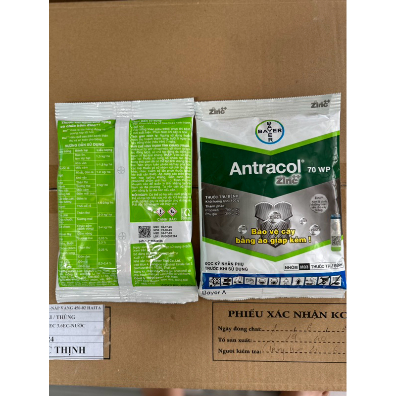 Antracol 70wp gói 100g--  Trừ Bệnh Tạo Áo Giáp Kẽm Bảo Vệ Cây