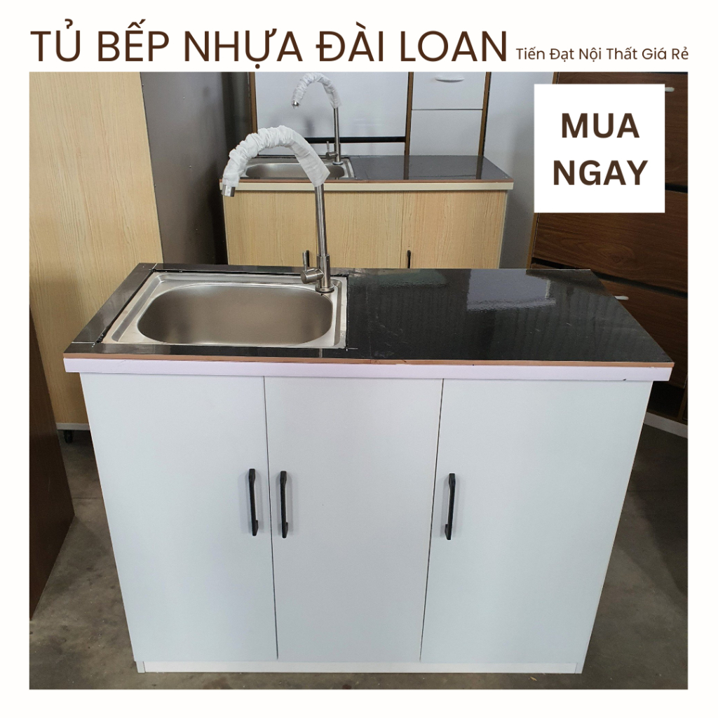 [Rẻ Nhất - Freeship HCM] Tủ bếp Mini cao cấp - Tủ bếp nhựa Đài Loan có bồn rửa cao cấp