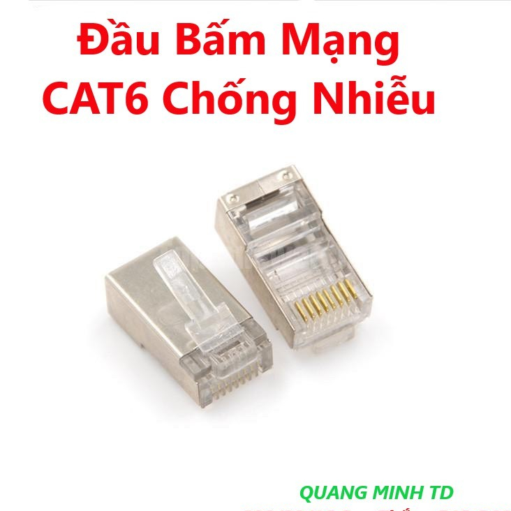 Đầu bấm dây cáp mạng RJ45 CAT6 Chống nhiễu (bán lẻ từng hạt)