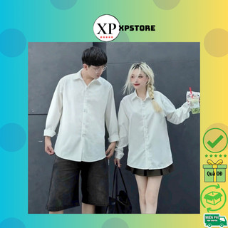 XPstore Áo sơ mi trắng  tay dài Form Hàn Quốc UNISEX