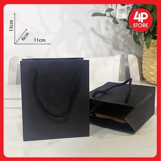10 Túi Đen 11x13x6cm Kraft 120gsm  [ Q7 ]