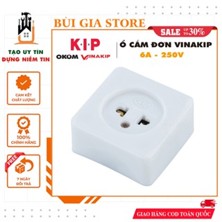 Ổ cắm đơn Vinakip 6A/250V lắp bảng điện