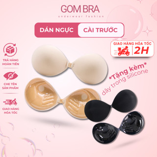 Áo dán ngực cài trước nâng ngực gom quả tạo khe Gom Bra, thiết kế cúp ngực mút độn ngực bàn tay 3cm bám dính - SA-0127