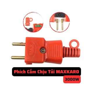 Phích cắm chịu tải 4000w Maxkaro nhựa chống cháy, chịu va đập, màu cam P4C