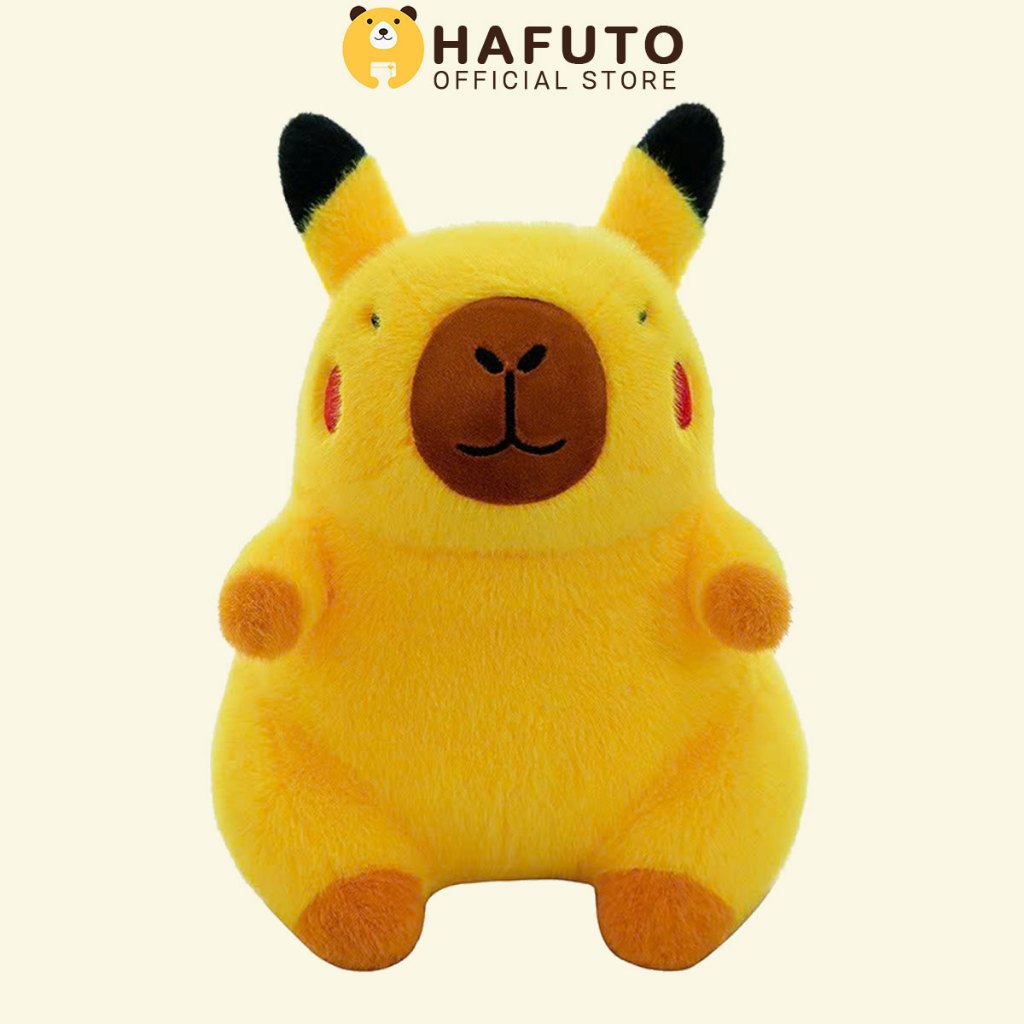 Gấu Bông Chuột Capybara Cosplay Pikachu Đáng Yêu Hafuto, Món Quà Tặng Đồ Chơi Cho Mọi Lứa Tuổi