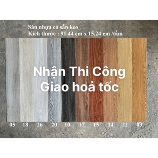 1 met vuông, Sàn nhựa giả gỗ, sàn dán keo sẵn