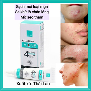 VITARA ANTI ACNE Gel bôi mụn 4 tác động hết mụn, se khít lỗ chân lông 10g Thái Lan