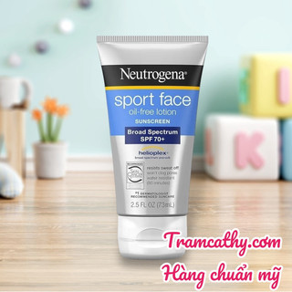 date 2026 Neutrogena Sport Face Oil-Free Lotion SPF 70 Kem chống nắng dành cho người chơi thể thao