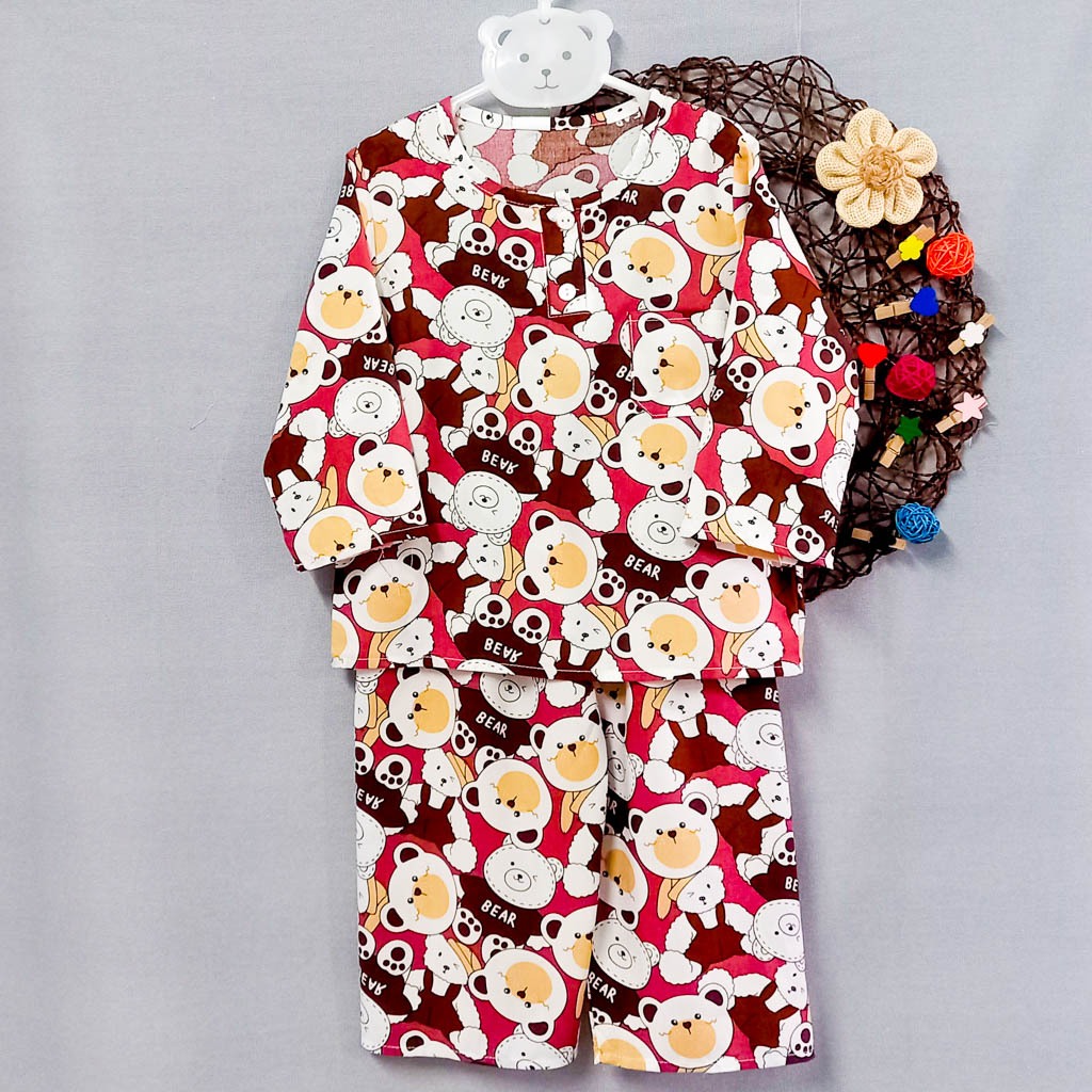 [12-14kg] Đồ bộ tole/lanh dài cho bé trai 12-14kg