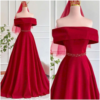 Đầm maxi cưới TRIPBLE T DRESS trễ vai kết cườm - size S/M/L