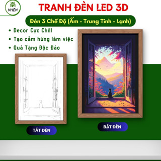  Tranh Đèn Led Phong Cảnh Chill để bàn học bàn làm việc đèn ngủ decor phòng ngủ chill 