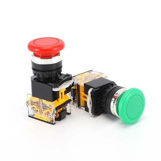 Nút ấn đầu dù, công tắc nhấn đề phi 22mm đầu nấm la38-11m