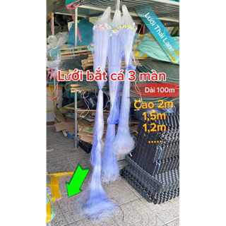 Lưới đánh bắt cá 3 màn, cao 2m, 1,5m,1,2m,1m.. Dài 100m và nửa tay 50m Bắt Cá Bắt Tôm