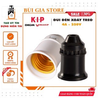 Đui đèn xoáy treo E27 Vinakip - nhựa ABS chống vỡ, chống cháy