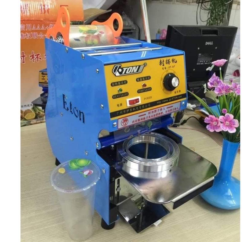 Máy dán ép dập nắp miệng ly cốc ETON D7