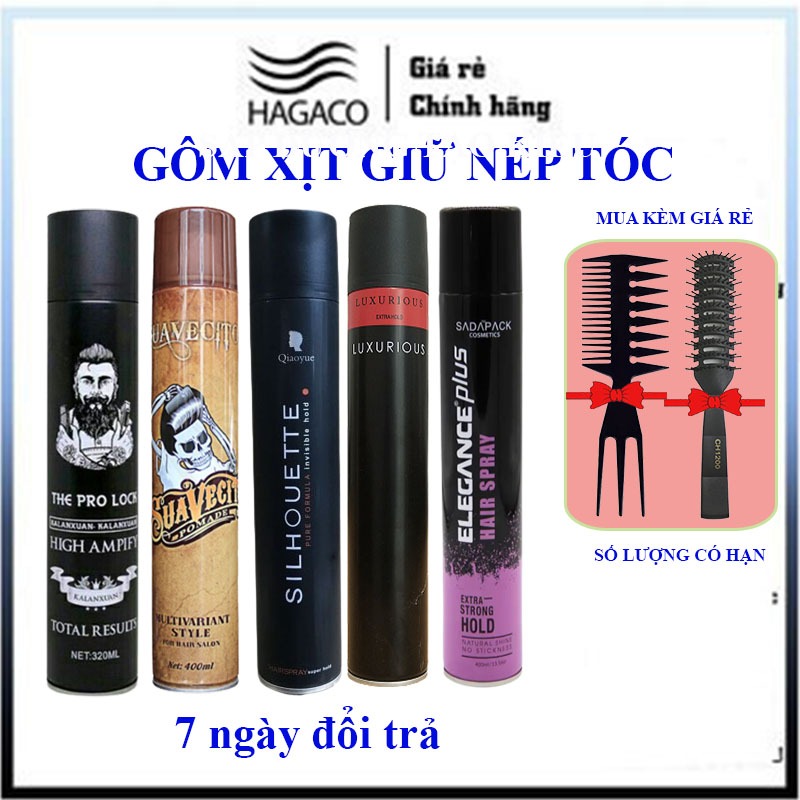 COMBO 5 CHAI Gôm Xịt Tóc tạo kiểu giữ nếp nam nữ GIÁ RẺ CHÍNH HÃNG