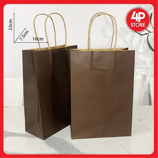 01 túi 16x23x7.5cm kraft nâu đậm 120gsm