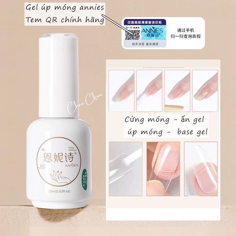 Glue gel úp móng , ẩn phụ kiện , làm cứng móng 3 trong 1 ANNIES chính hãng, gel úp móng chính hãng
