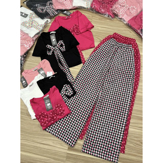 SET ĐỒ NỮ , ĐỒ BỘ NỮ ÁO GẮN NƠ THUN GÂN TĂM LẠNH QUẦN ỐNG RỘNG ĐŨI TIM _SET ĐỒ NỮ ,ĐỒ THỜI TRANG RẺ ĐẸP XƯỞNG MAY THU LÊ