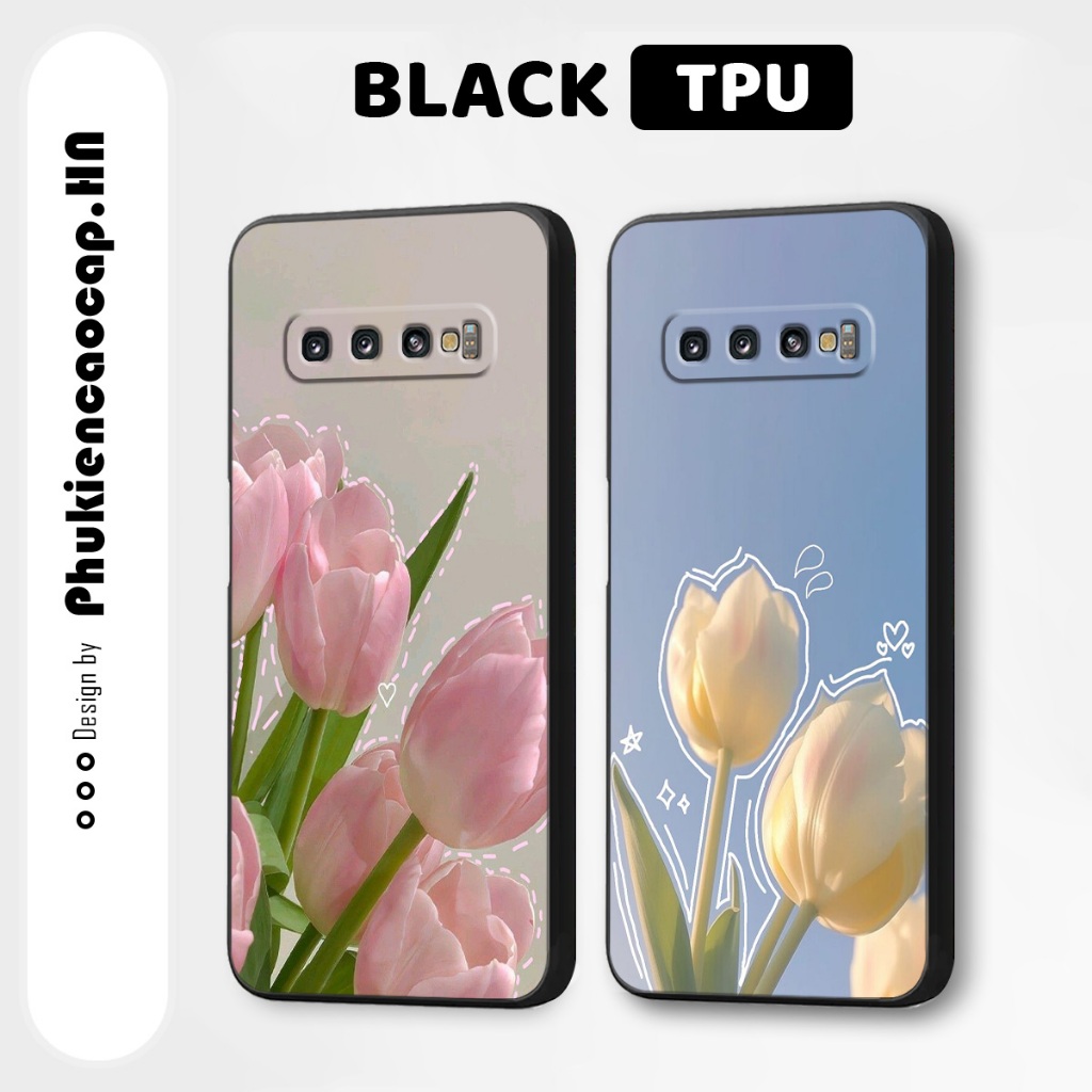 Ốp lưng Samsung S10 / S10 5G / S10 Plus - Ốp TPU cao cấp in hình hoa Tulip, thời trang