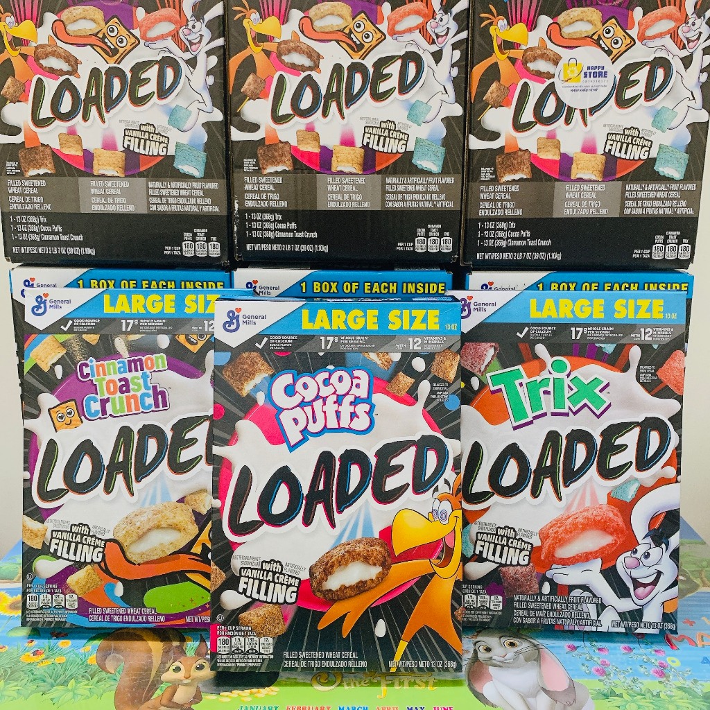HÀNG NHẬP MỸ - [DATE T11/2024]_NGŨ CỐC ĂN SÁNG LOADED COCOA PUFFS, CINNAMON TOAST CRUNCH, TRIX 1.10K