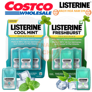 [VỈ 3 CÁI] MIẾNG NGẬM Thơm Miệng LISTERINE Pocketpaks 72 Tiras - Hàng Mỹ