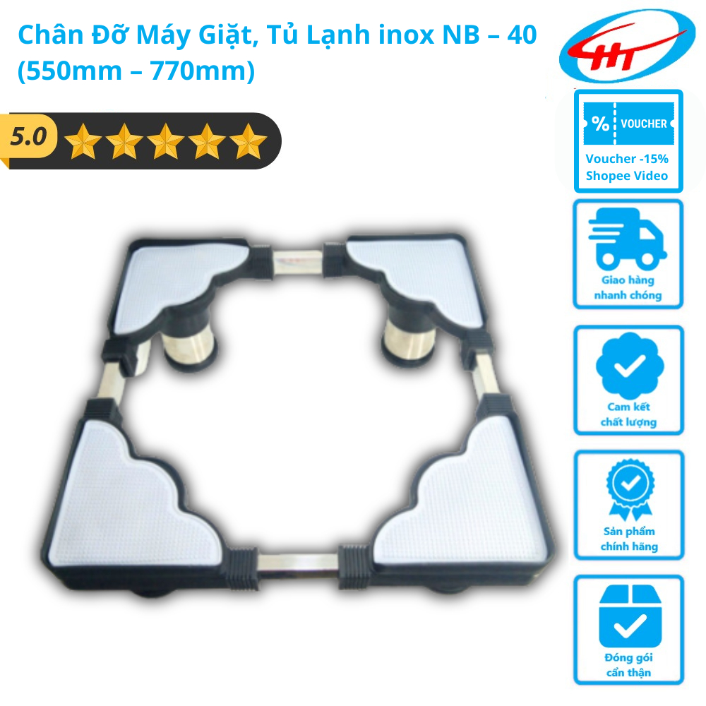 Chân Đỡ Máy Giặt, Tủ Lạnh inox NB – 40 (550mm – 770mm)