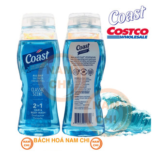[CHAI 532ml] Sữa Tắm Gội Cho Nam COAST 532ml Hair&Body 2in1 - Made in Canada