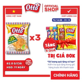 [DATE SIÊU MỚI] Combo 3 Bánh Sandwich tươi Chà Bông Xốt Otto 82.5g | Bánh mì tươi | Đồ ăn vặt