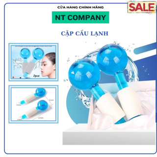 Cặp cầu lạnh masa mặt đẩy sâu tinh chất thư giãn da mặt quả cầu lạnh massage