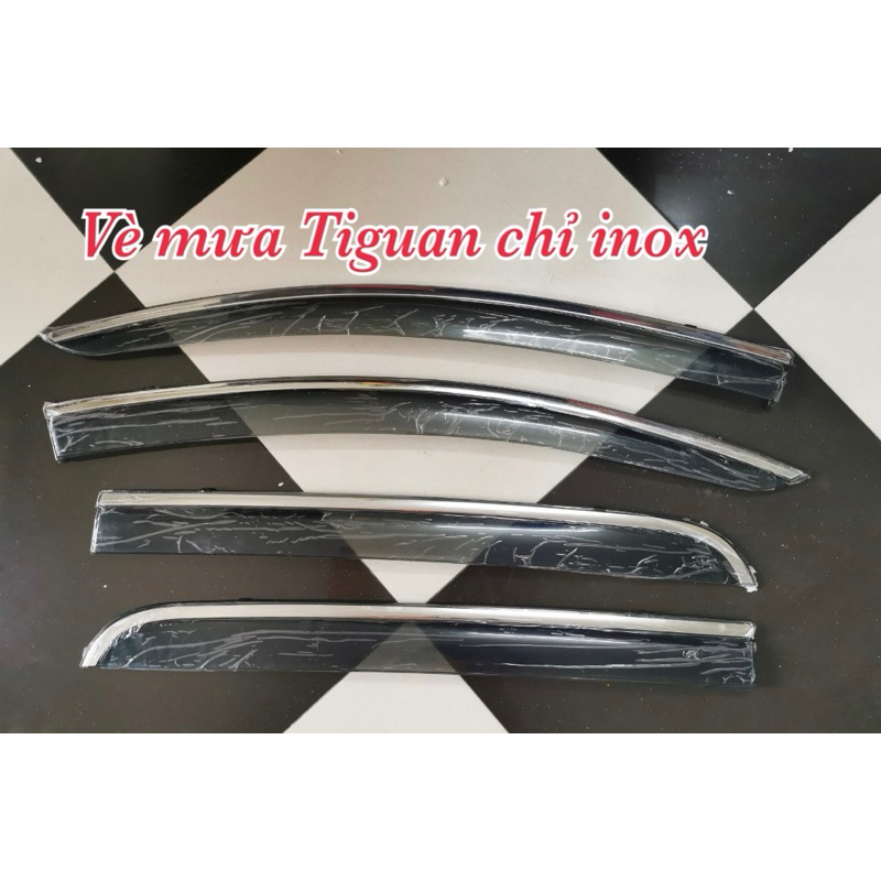 Vè mưa theo xe Volkswagen Tiguan chỉ inox. #Vè che mưa Volkswagen Tiguan.
