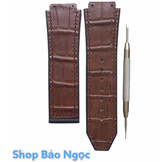 Dây đồng hồ cao cấp H.u.b.l.o.t nam size 42mm - Lót da vân nâu size 19x25x22mm
