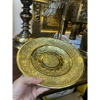 Mâm ngũ quả mâm bồng bằng đồng nguyên chất 25cm hàng kỹ dày .Đĩa trái cây bằng đồng