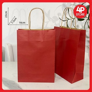 01 túi 16x23x7.5cm kraft xịn màu đỏ