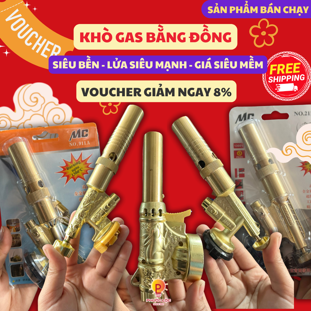 Khò ga bằng đồng và hợp kim độ bền cao lửa cực mạnh kèm phụ kiện