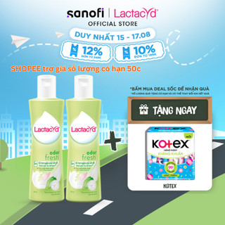 Bộ 2 chai Dung Dịch Vệ Sinh Phụ nữ Lactacyd Odor Fresh Ngăn Mùi 24H 250ml/chai