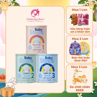 Sữa Dê Baby Steps đủ số 1,2,3 ( TẶNG QUÀ) lon 900g. Cải thiện hệ miễn dịch, không lo táo bón, hấp thu khỏe - Childsday.