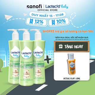 Bộ 3 chai Sữa Tắm Gội Trẻ Em Lactacyd Milky Bảo Vệ, Nuôi Dưỡng Da và Tóc Bé 500ml/chai