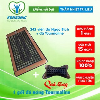 Nệm đá nóng Hàn Quốc hiệu Kensonic KT 100x180cm massage thư giãn. Tặng kèm 1 gối đá nóng Tourmaline