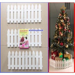 1,6m bộ Hàng rào lắp ghép cao 20cm trang trí cây thông Noel, sân vườn (giá trên là 1 bộ 6 mảnh), đồ trang trí noel