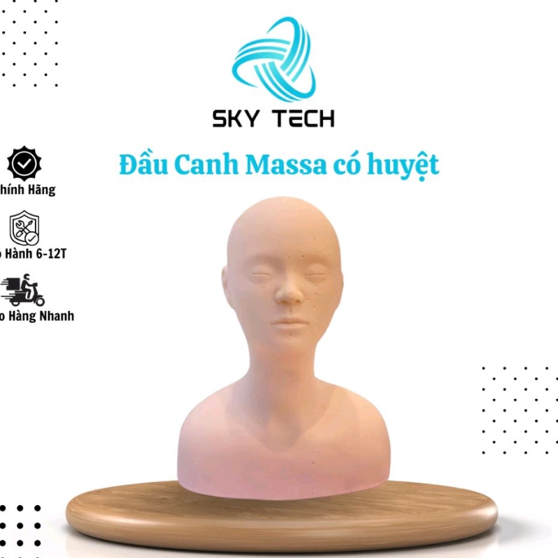 Đầu canh học masssge cổ vai gáy có huyệt, Đầu manocanh nửa người dạy học viên massage cổ vai gáy, trang điểm, bấm huyệt
