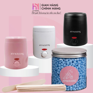 [CHE TÊN] Combo Nồi Nấu Sáp Wax Lông Chống Dính Mini 200ml + 100gr Sáp Premium HY WAXING Tặng Que