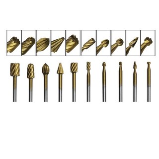 mũi mài khắc bosai gỗ nhưa sắt cao cấp - mũi phay chân cán 3mm phủ titaniun