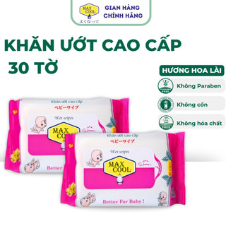 1 gói Khăn ướt Max Cool 30 tờ,Hương hoa lài - Hàng chính hãng